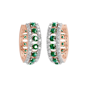 Pendientes de Oro Sólido de 14K de Lujo con Esmeraldas y Detalles de Diamantes, Certificados por IGI, Joyería Fina de Moda para Mujer - Regalo para Fiesta - Product Image 4