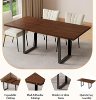 Ensemble de salle à manger moderne de 7 pièces avec table à manger extensible en MDF de couleur personnalisée pour appartement de salle à manger