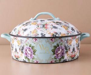 Best Quality Kitchenware Casserole Hotpot Handcrafted Enamel <b>Sticker</b> Design Elegant For Home Dining Tabletop at Wholesale Price - Product Image 3