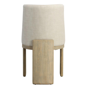 Chaise de salle à manger rembourrée moderne, chaise d'appoint en bois, tissu beige, sièges de salle à manger pour la maison, l'appartement, le restaurant - Product Image 6