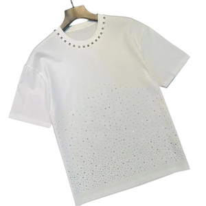 Camiseta Premium para Hombre, Talla Grande, con Gráficos y Cristales de Imitación, Transpirable, Manga Corta, 100% Algodón, Estilo Urbano de Lujo Personalizado - Product Image 2