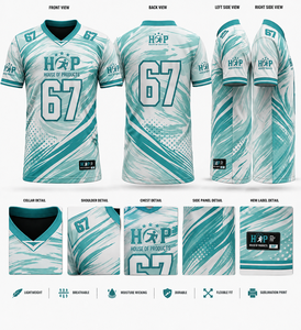 Camiseta Deportiva al por Mayor para Hombre, Estilo Fútbol Americano, Personalizada con Sublimación, Cuello en V, Absorbe la Humedad - Product Image 3