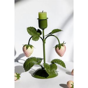 Wholesale Iron Strawberry T-<b>Light</b> Candle Holder Luxury Metal <b>Pillar</b> Candlestick Stand Unique Garden Wedding Table Decoration - Product Image 1