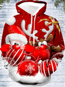 Sweat-shirt à capuche pour homme avec imprimé renne lumineux, coupe classique, tricoté, vêtements décontractés d'hiver - Product Image 2