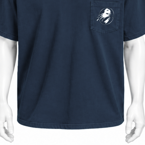 <b>Navy</b> Blue Weathered Pocket Tee Premium Washed Cotton Short Sleeve T Shirt Relaxed Fit Chest Pocket Vintage Streetwear Casual <b>Top</b> - Product Image 6