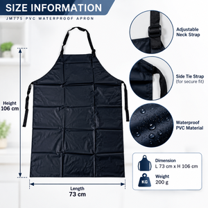Delantal de mezclilla con cintura ajustable para cocinar, uso diario, estilo sencillo, tela tejida, diseño con un solo bolsillo - Product Image 5