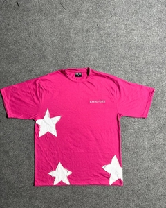 T-shirt court surdimensionné personnalisé pour hommes, épaules tombantes, coton lourd, col rond, coupe carrée, patch brodé avec applique 100% coton - Product Image 2