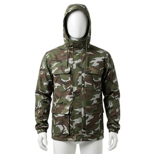 <b>Men's</b> Camouflage Hooded Workwear <b>Jacket</b> Waterproof Polyester <b>Long</b> Sleeve Outdoor Casual Style Multiply Pocket Camo Print <b>Jacket</b> - Product Image 3