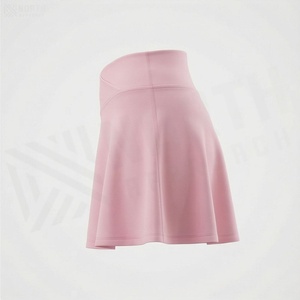Women High Waist A-Line Mini <b>Wrap</b> Skirt Solid <b>Pink</b> Breathable Spandex Polyester Casual Style All Seasons - Product Image 3