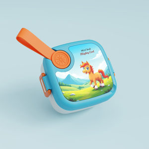 Boîte à lunch carrée mignonne pour enfants avec poignée, 1 compartiment, boîte à bento en plastique, boîte à lunch portable, boîte à lunch de bureau, boîte à lunch scolaire - Product Image 1