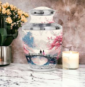 Urnas funerarias blancas para parejas, urna decorativa de recuerdo para cenizas humanas, tributo y memoria. - Product Image 4