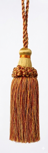 Tassel Decorative Pillow Accent Orange Gold Satin Blue Cushion Trim - Product Image 6