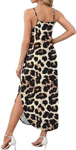 Robe longue tropicale décontractée pour femme, bretelles spaghetti, style vacances hawaïennes - Product Image 3