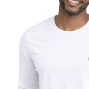 Camiseta Blanca de Manga Larga para Hombre con Cuello Redondo y Diseño de Letras Entrelazadas, Ropa Casual Cómoda para Uso Diario - Product Image 3