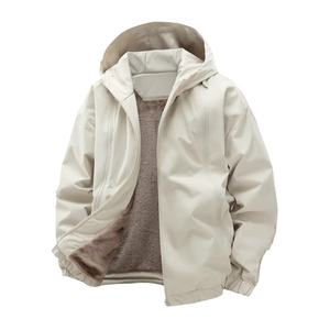 Chaqueta Bomber de Invierno para Hombre, Estilo Nuevo, de Lona, Impermeable, Cortavientos, Suave, Informal, Holgada, con Capucha y Cuello Alto - Product Image 4