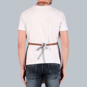 Delantal de Cuero con Bolsillos, Estilo Clásico, Traje de Trabajo Resistente para Cocinar - Product Image 5