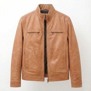 Autumn Winter Plus Size Fashion <b>Men's</b> Leather <b>Jackets</b> Solid Color Zipper Leather Casual <b>Jacket</b> for <b>Men</b> - Product Image 1