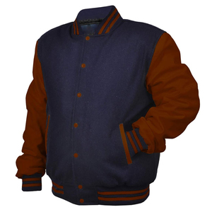 New Arrival Custom Logo Stand Collar Patchwork Varsity <b>Jackets</b> <b>for</b> <b>Men</b> Casual Winter Use Quick Dry Wool Fabric with Front Logo - Product Image 2