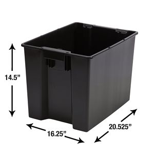 Set di 2 Grandi Contenitori di Plastica Neri Impilabili per Garage - Product Image 4