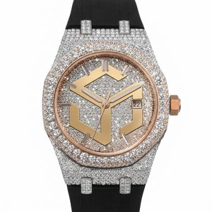 Reloj de Lujo con Incrustaciones de Diamantes Moissanite en Acero Inoxidable para Hombre y Mujer, Reloj de Pulsera Moderno - Product Image 4