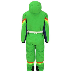Traje de Esquí Personalizado Retro con Rayas Arcoíris, de una Pieza, para Hombre y Mujer, Impermeable, Aislado, con Capucha y Cinturón, Estilo Vintage de los 80 - Product Image 2