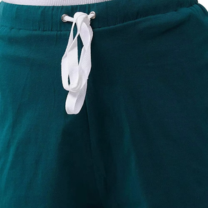 Ensemble de shorts sportifs 2 pièces pour femmes, color-block, manches courtes, col rond, tricoté en polyester, coupe régulière, au-dessus du genou, pour l'été - Product Image 5