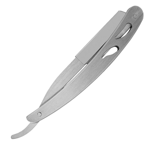 Rasoir manuel à lame unique en acier inoxydable à bord droit pour hommes, rasoir pliable pour barbiers, rasoir professionnel pour salon de coiffure - Product Image 2