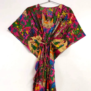 Cotton Hand Block Printed Causal Summer <b>Kaftan</b> Cotton 100% Hand Block Printed <b>Kaftan</b> Printed Cotton <b>Kaftan</b> <b>Beach</b> Wear - Product Image 1