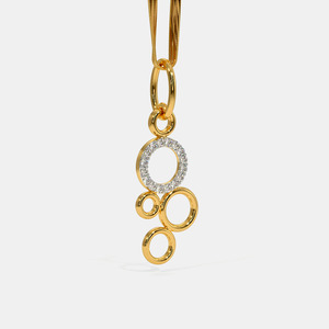 Collar con Colgante de Diamantes Cultivados en Laboratorio en Círculos Múltiples de Oro Amarillo - Product Image 5