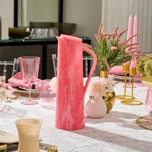 Pichet à eau en résine aspect marbre de luxe avec couvercle, fait main, carafe décorative, vaisselle moderne pour la maison, la salle à manger et la cuisine - Product Image 3
