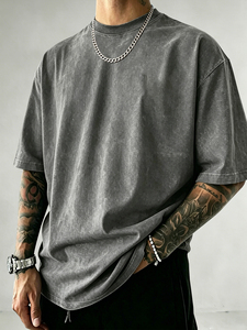 Trendy Acid Wash T <b>Shirt</b> Casual Fashion Top Offering Relaxed Comfort Streetwear Influence and Everyday Outfit Versatility - Product Image 1