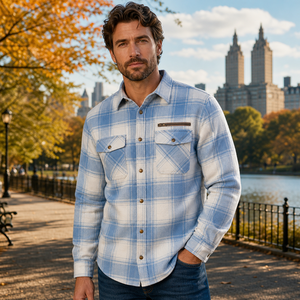 Fournisseur en gros de chemises en flanelle pour hommes, chemises en coton à carreaux personnalisées à boutons pour les distributeurs de vêtements, usine B2B pour les acheteurs en gros - Product Image 3