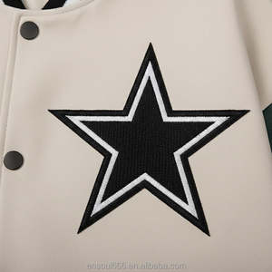 Vestes de baseball en laine personnalisées pour hommes, style universitaire, avec manches en cuir, logo brodé, style lycée, pour l'hiver - Product Image 2