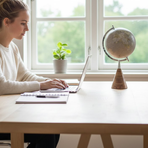 Globo Terráqueo Metálico Grande para Escritorio Ejecutivo |   Mapa del mundo detallado y coloreado |   Soporte Negro Sólido |   Pieza Clásica de Decoración Educativa y de Oficina - Product Image 5
