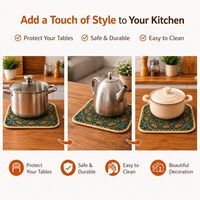 Tapis résistant à la chaleur pour table à manger, sous-verres pour table à manger pour plats chauds, lot de 3 sous-verres, sous-verres pour table à manger, sous-verres pour thé