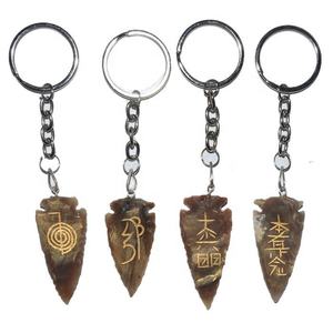 Collar de puntas de flecha antiguo, punta de flecha de ágata india, tallado de piedras preciosas, mezcla de ágata, Cristal Tallado - Product Image 6