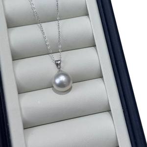Collier avec pendentif en perle d'eau douce naturelle Edison de 9 à 12 mm, forme de grain de melon, lumière extrêmement intense, argent S925, simple, boucle pour femme - Product Image 5