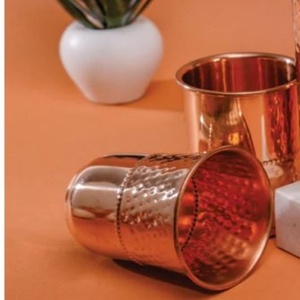 Airbnb Host Copper Glass Tumbler Guest Use Ayurvedic Drinking Water Cup Metal <b>Drinkware</b> Export Supplier - Product Image 1