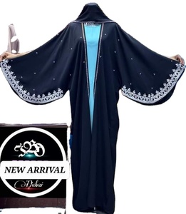 Dubai XXL hermoso negro hecho a mano Abaya Kaftan vestido tradicional ropa islámica para mujeres - Product Image 1