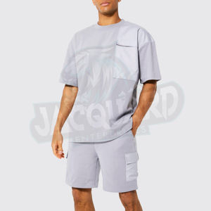 Ensemble court décontracté pour homme, été, 100% coton, séchage rapide, vêtements de sport, streetwear, fabriqué à Sialkot, Pakistan - Product Image 1