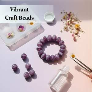 ลูกปัดแก้วสีม่วงทรงรอนเดลล์แบบพรีเมียมสำหรับทำพวงมาลัย |   เชือกตกแต่งมีสไตล์สำหรับงานเทศกาลที่บ้าน ใช้สำหรับแขวนประตู งานฝีมือ ขนาด 16-18 มม. - Product Image 3