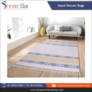 Tapis floral indien abstrait en fibre de coton naturel tissé à la main en laine lavable pour salon chambre à coucher tapis et ensembles - Product Image 2