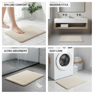 Tapis de sol de salle de bain en coton 100% à imprimé animal tufté, avec dos antidérapant en caoutchouc résistant |   Tapis de bain épais et moelleux pour la maison et les hôtels - Product Image 4