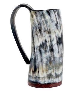 Chope à bière médiévale artisanale en corne de buffle naturelle, avec poignée, style rustique, pour bière et miad - Product Image 5