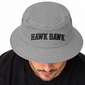 Chapeau Bob Unisexe Décontracté à Large Bord pour l'Extérieur, Casquette d'Été Élégante avec Logo Brodé HAWK BAWK - Product Image 4