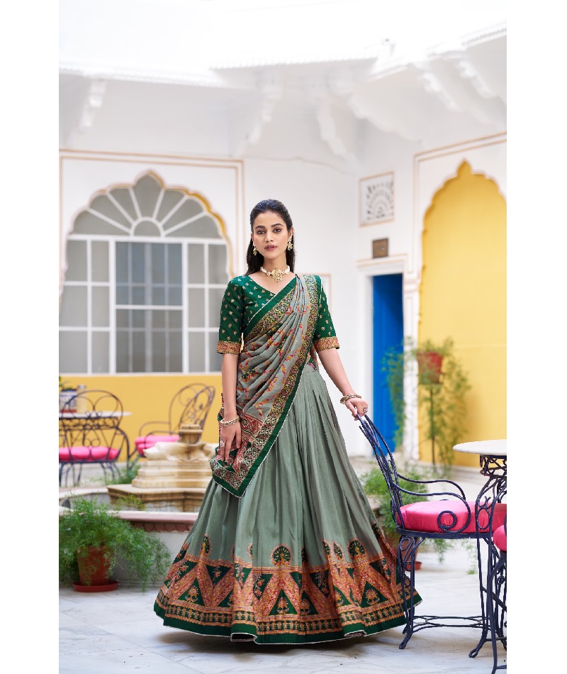 chinese dress ladies Sukriti Store Kanchi Cotton Suit Set with Zari Weaving and South Indian Cultural Design M/38