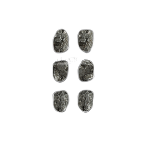 Boucles d'oreilles clous en argent sterling 925 avec météorite naturelle brute, style classique, sertissage en bezel, lot de 3 paires, cadeau, fête - Product Image 1