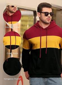 เสื้อฮู้ดผู้ชายผ้าโพลีเอสเตอร์ผสมคอตตอน สวมใส่สบาย พิมพ์ลายได้ตามต้องการ ย้อมสีเรียบ แห้งเร็ว ระบายอากาศดี เหมาะสำหรับเล่นกีฬาและสวมใส่ลำลอง - Product Image 5