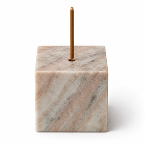 Quemador de incienso moderno de mármol negro, cubo para varillas de incienso, elegante soporte de piedra para mesa, accesorio de decoración para el hogar, tamaño y aspecto personalizables. - Product Image 5