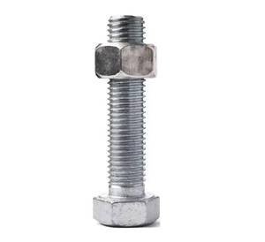 Perno Hexagonal Cincado con Tuerca Hexagonal, Estándar DIN, Perno de Acero al Carbono con Cabeza Hexagonal y Tuerca, Perno Hexagonal Roscado Industrial al por Mayor - Product Image 1
